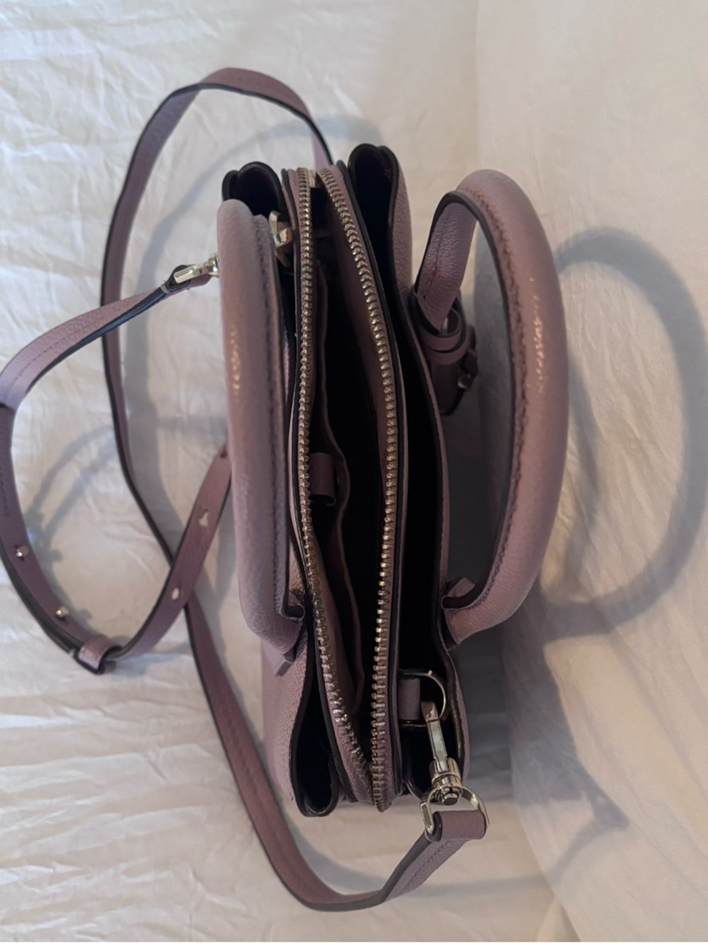 kate spade Dusty Rose Pebbled Leather Small Satchel - Picture 3 of 6